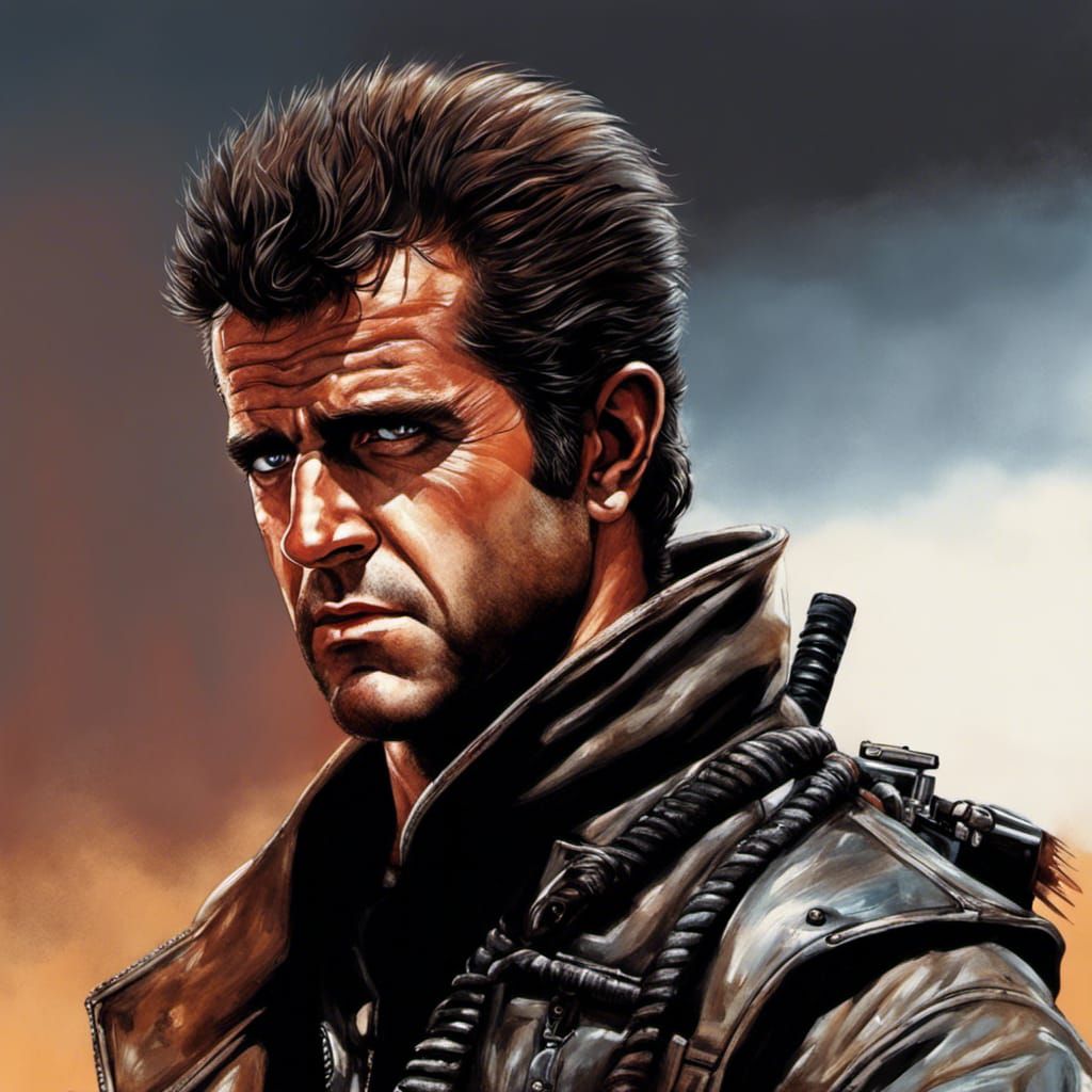 Mel Gibson as Mad Max: Road Warrior Illustration