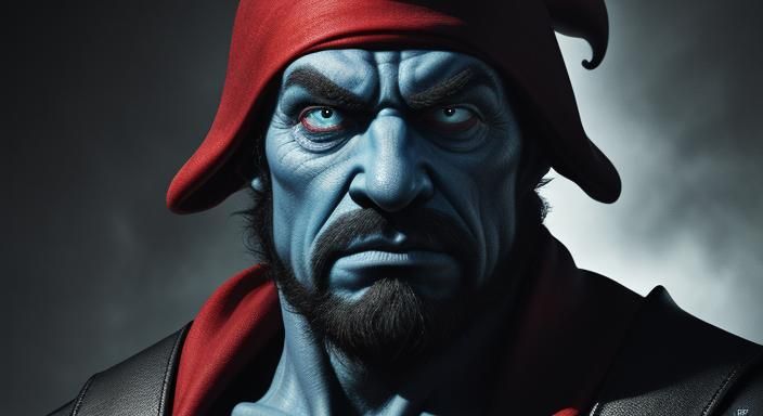 Sinister Smurf Close-Up: Photorealistic High Resolution