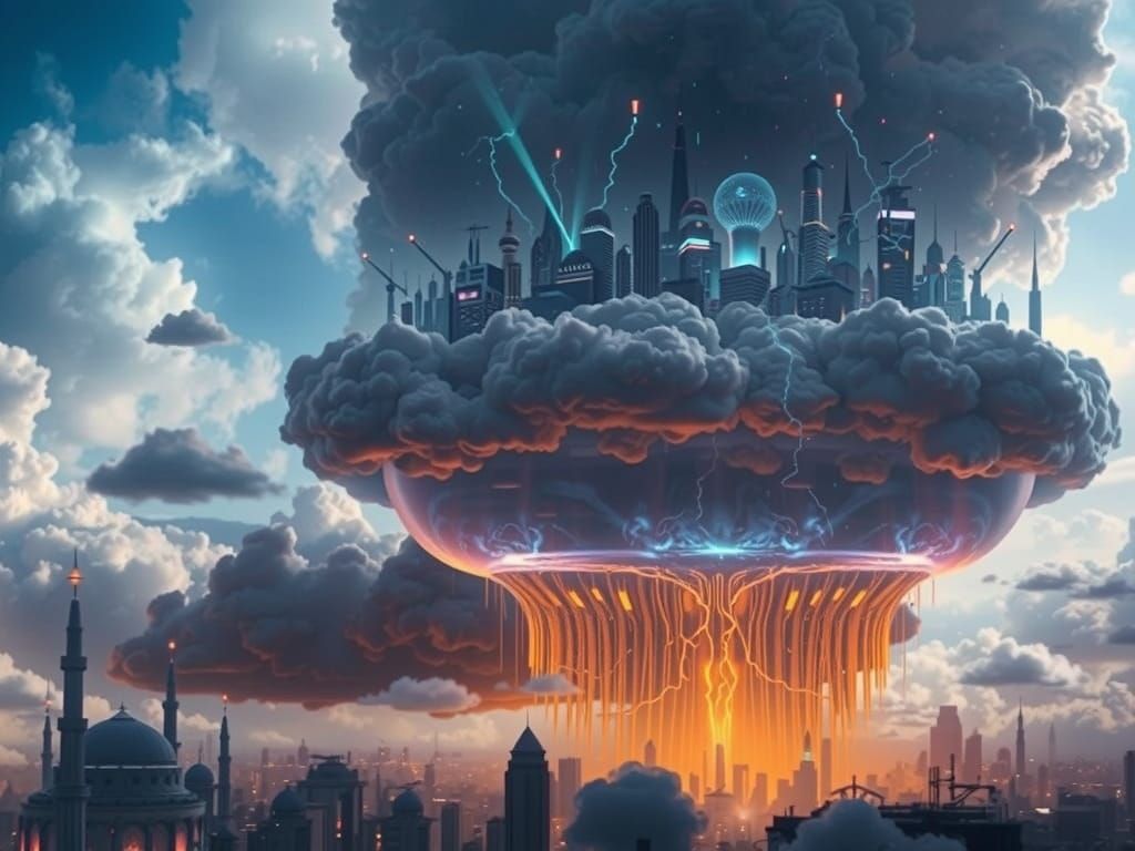 clouds lightning Ultra-high definition render of a cloudscap...