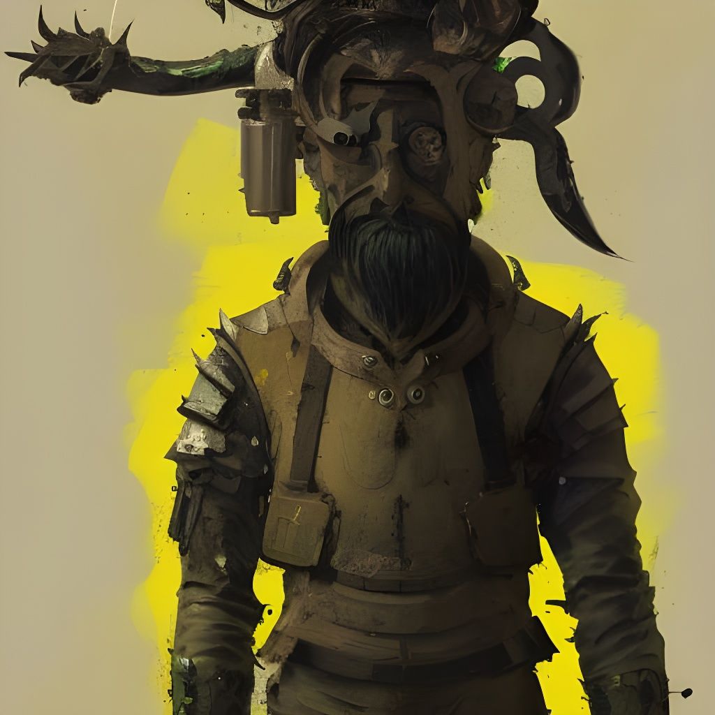 Gothic Medieval Warrior Portrait in Camo Gear