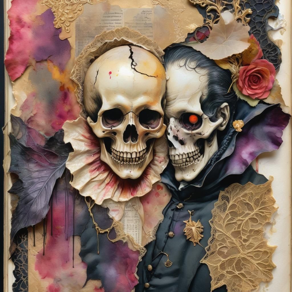 Macabre Dracula in Vintage Watercolor Style