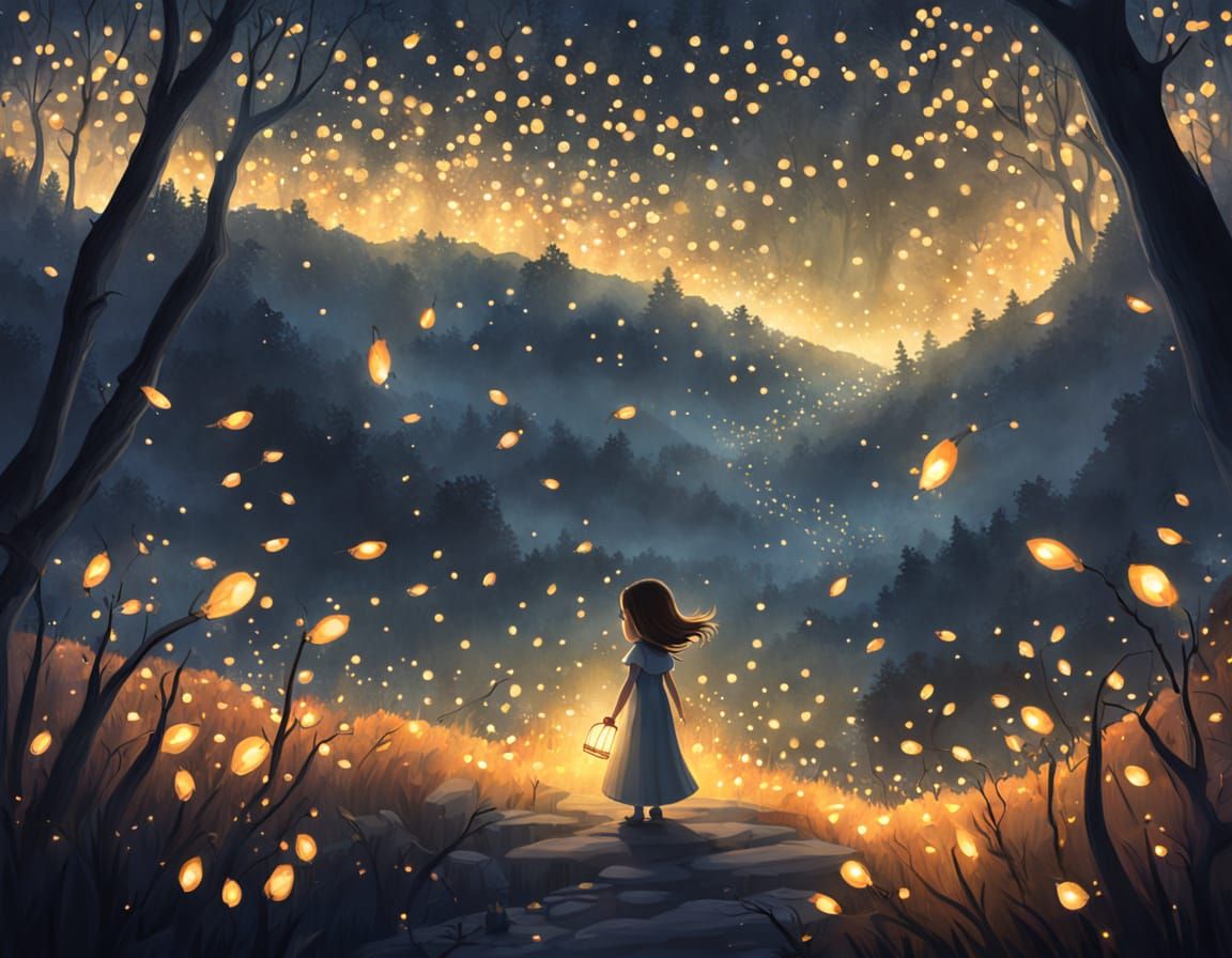 Cute Cartoon Banshee Girl in Firefly Valley