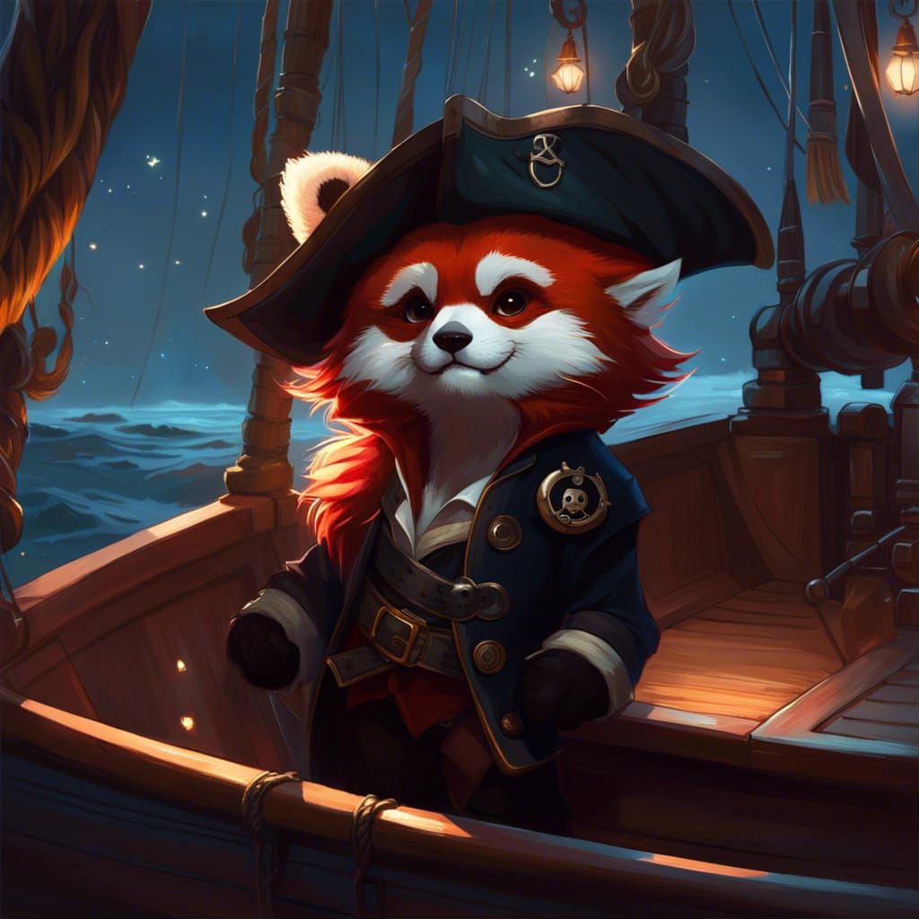 Red Panda Pirate Adventure on the Starry Sea
