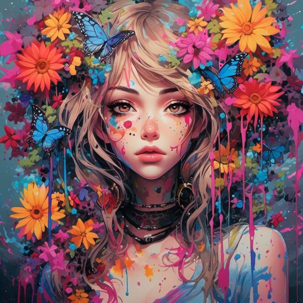 Faye's Graffiti Art: Water Magic and Flowers