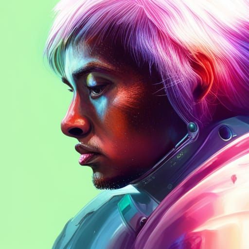 Hyperrealistic Astronaut in Splash Art Style