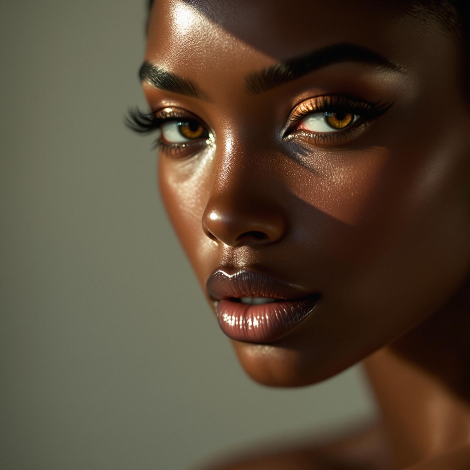 Elegant African Woman with Cherry, Fashion Photography