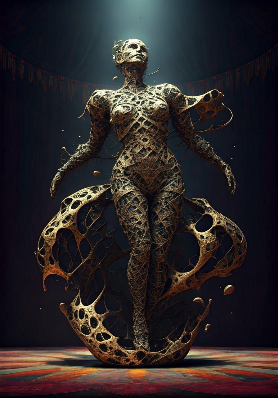 Dissolving Wire Sculpture: Abstract Geometric Art