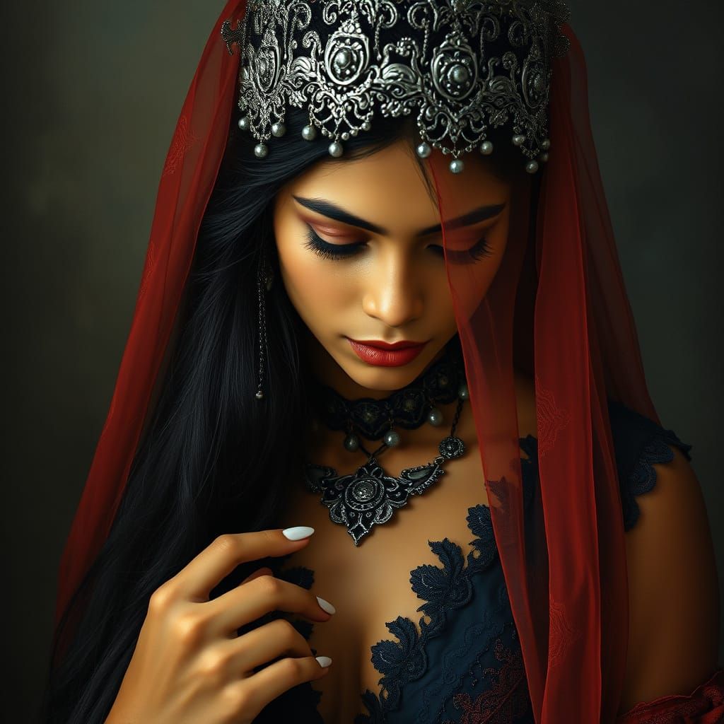 Sri Lankan Woman in Gothic Bohemian Style