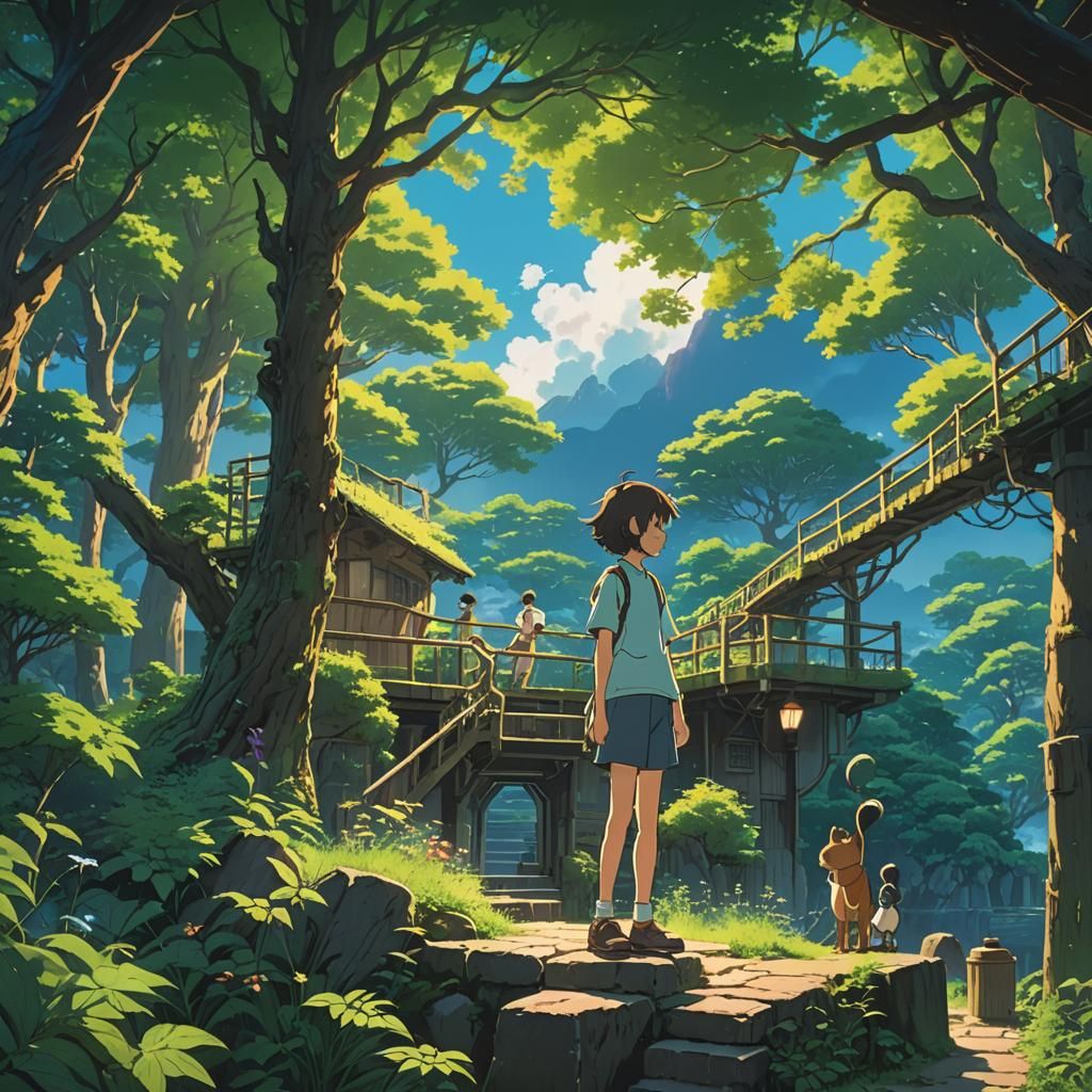 Ghibli-esque Anime Scene in Deep Color