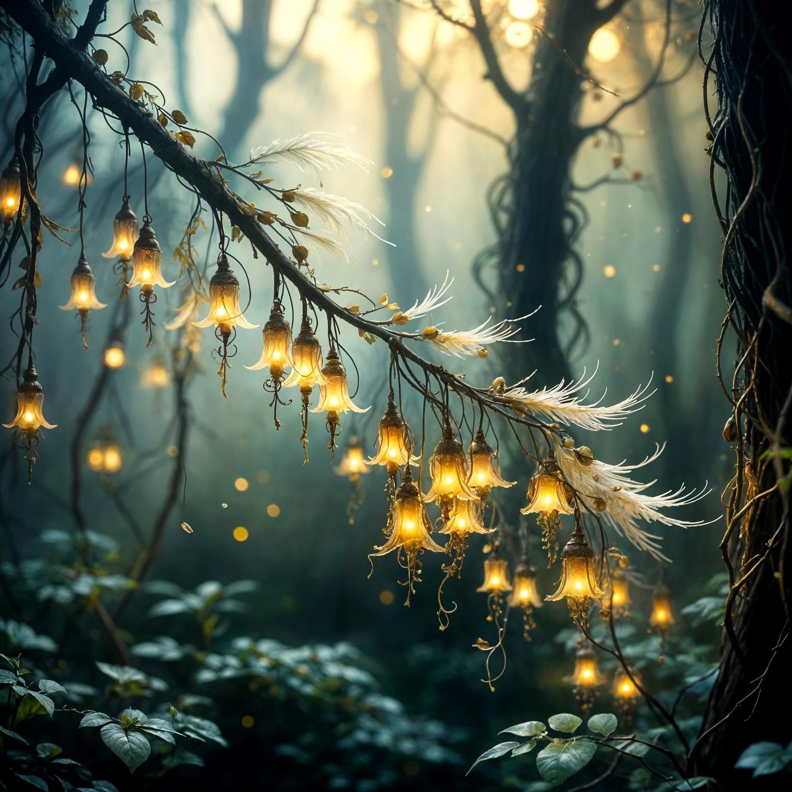 Whispering Fantasy Tree in Enchanted Forest