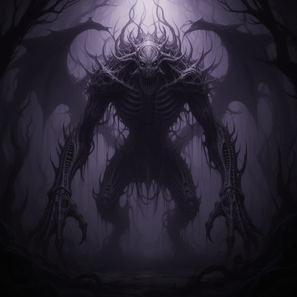 Colossal Death Beast in Gothic Art Style