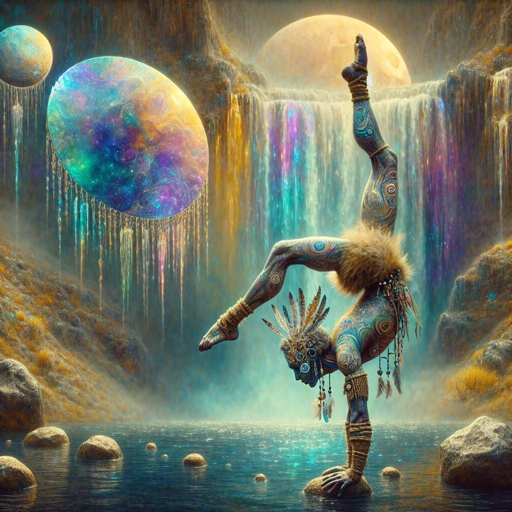 Cirque. crystal waterfall handstand