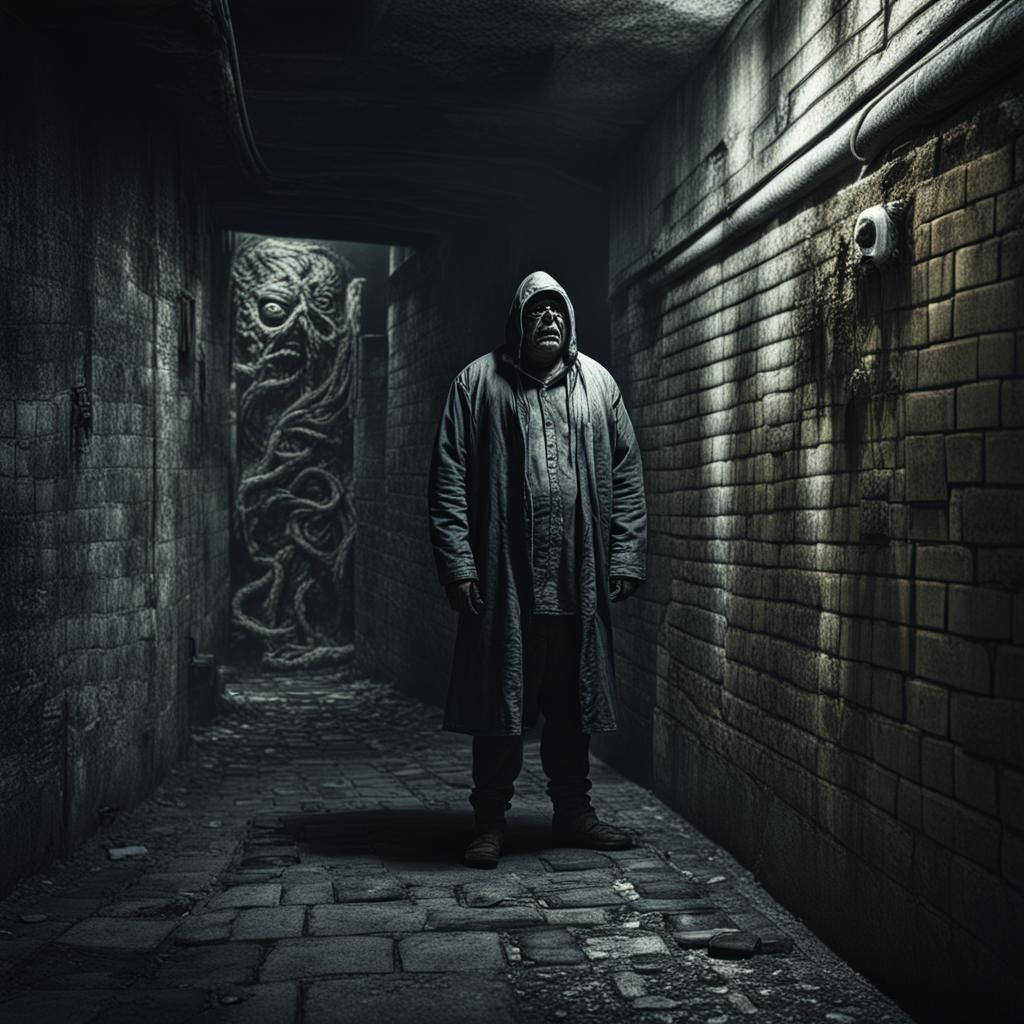 Hyperrealistic Mexican Monster in Sewers