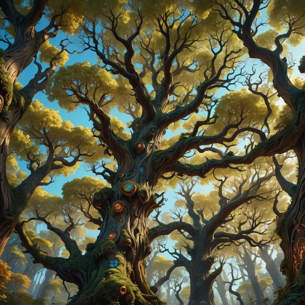 Fantasy Forest with Ethereal Energy, Matte Painting