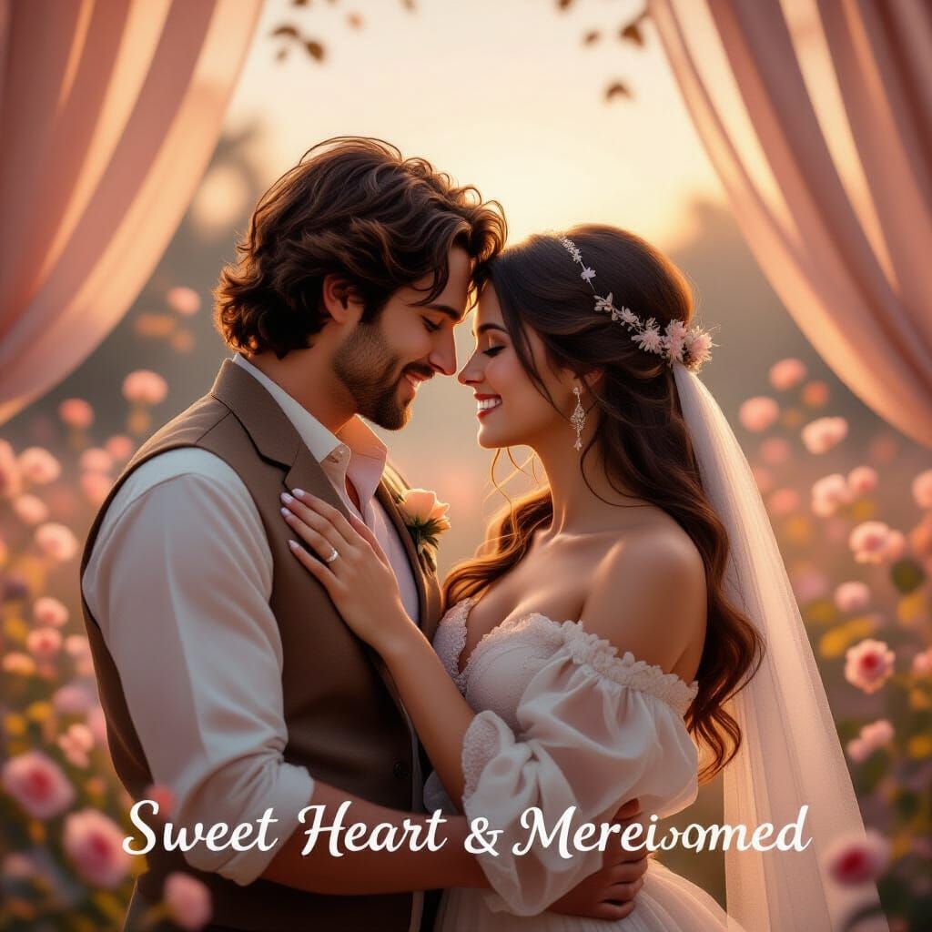 Romantic Couple's Tender Moment in Ethereal Style