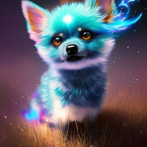 Adorable Blue Heeler Puppy in Digital Art Style