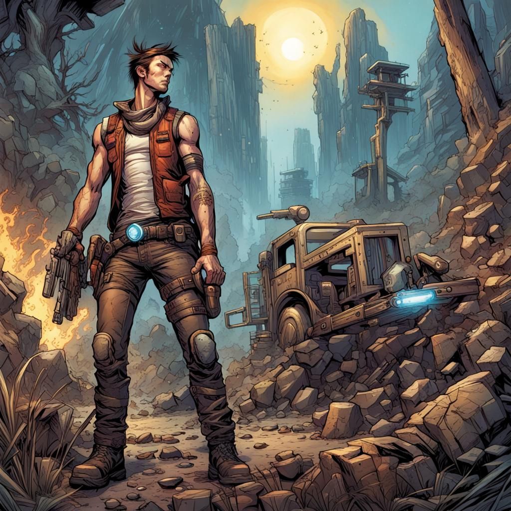 Comic Book Art in Borderlands Style