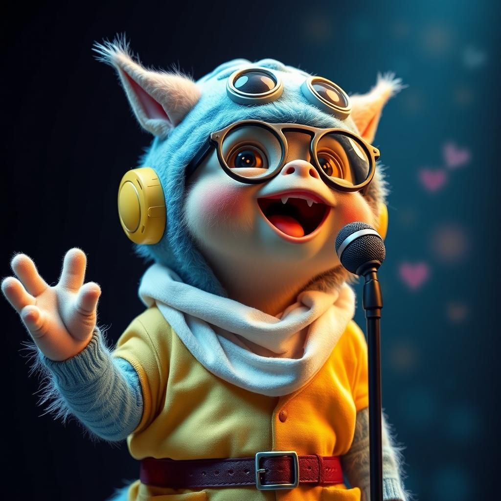 Adorable Creature Singing a Loving Song