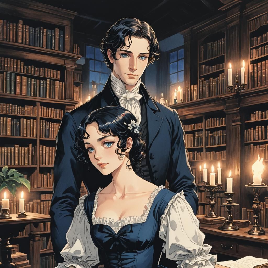 Flirting Under Candlelight: Anime-Style Plantation Scene