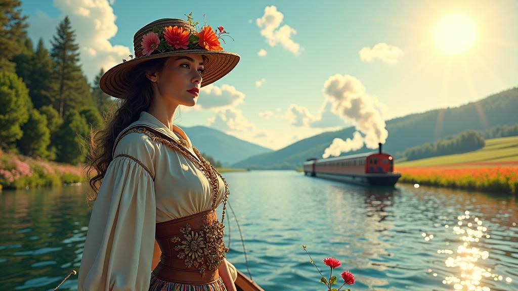 Girl and the Steamship