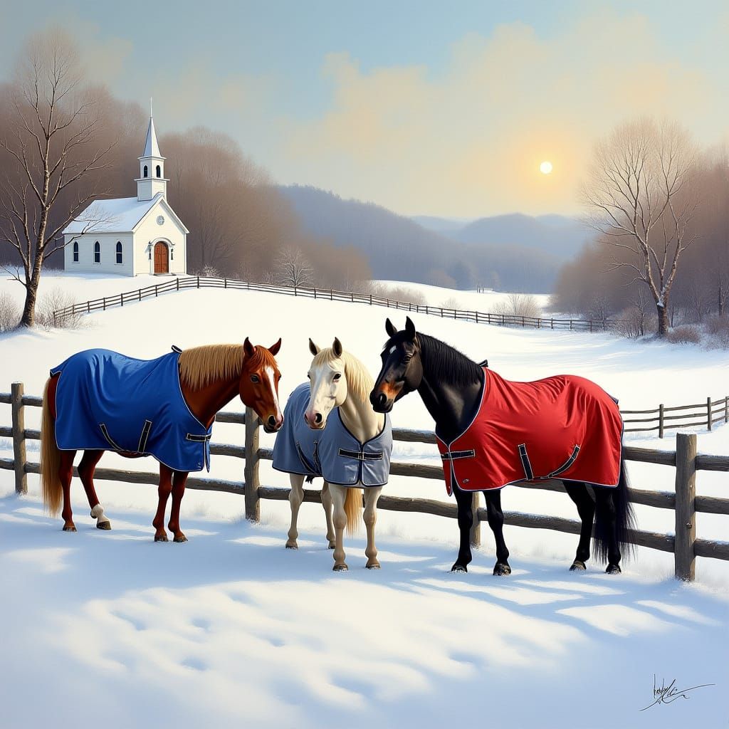 Peaceful Winter Horse Farm in Lusby, Maryland