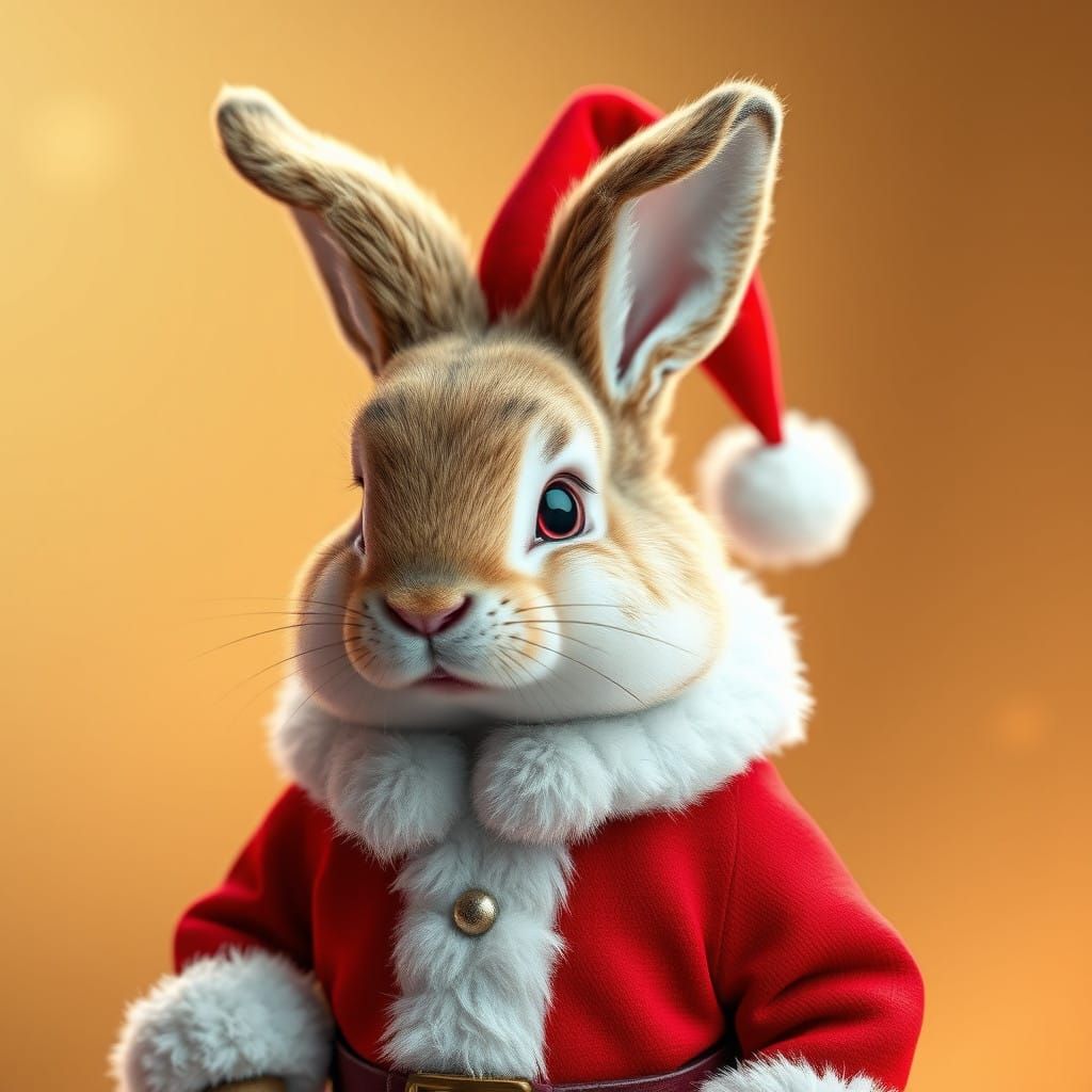 Whimsical Bunny in Golden Hues