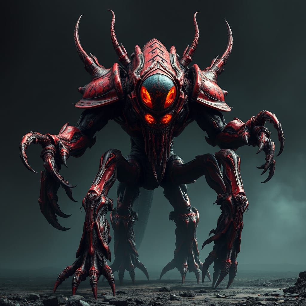 Biomechanical Titan Nightmare in Dark, Foreboding Style