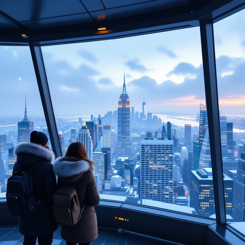 New York City Skyscrapers From Edge Deck