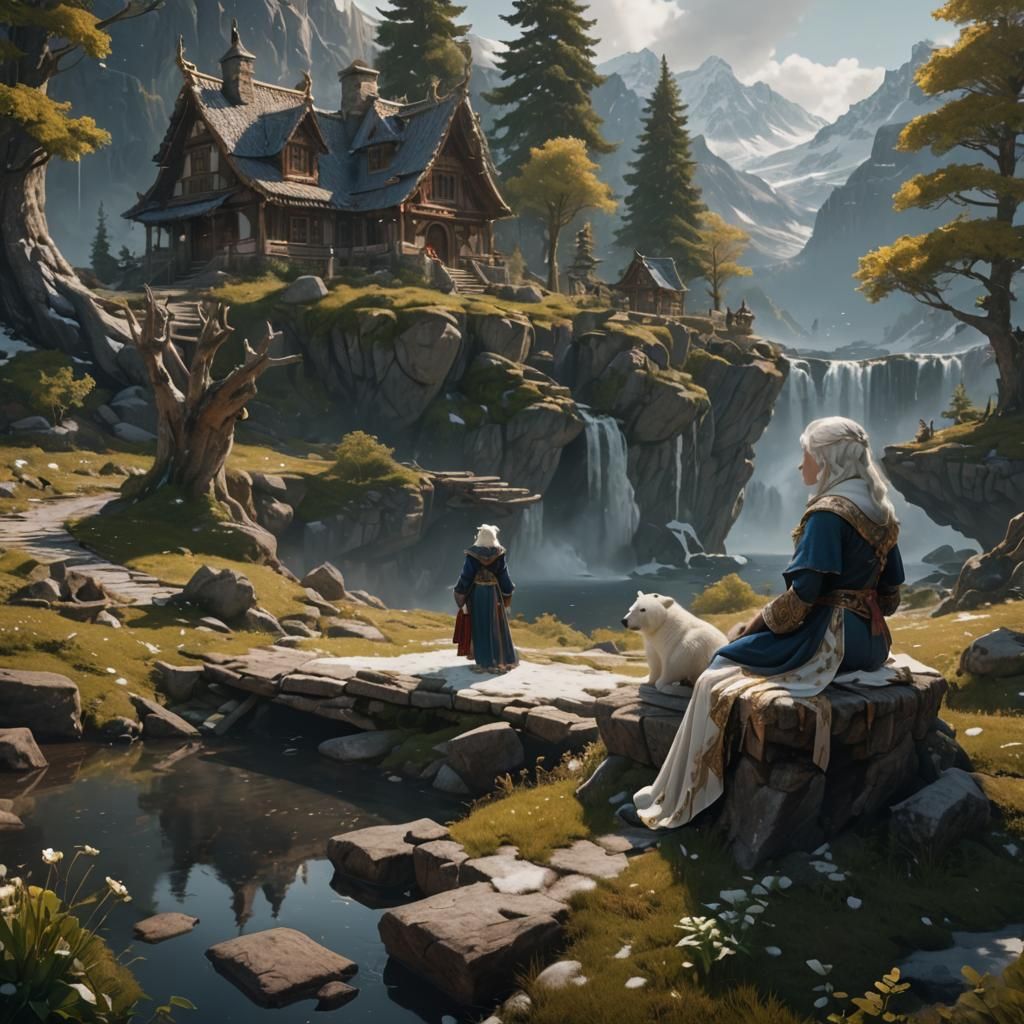 Icy Queen in a Winter Landscape: Digital Painting