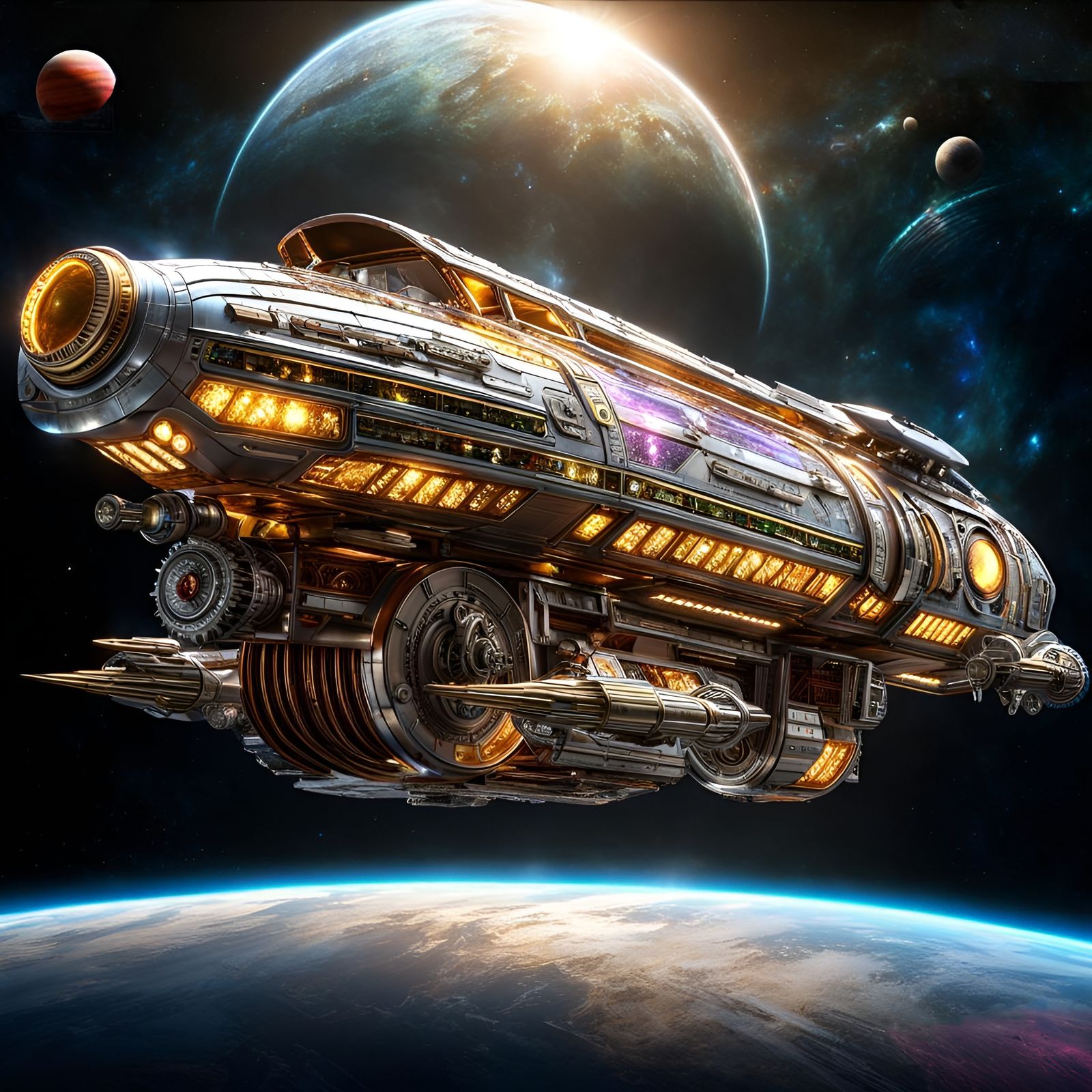 Nebula and Planets in Deep Outer Space