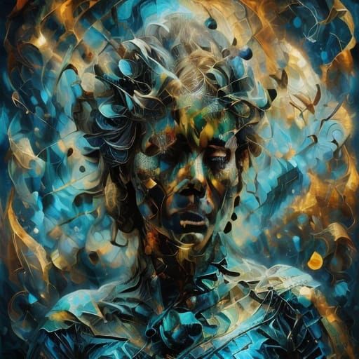 Vibrant Psychedelic Art in Cosmic Glass World