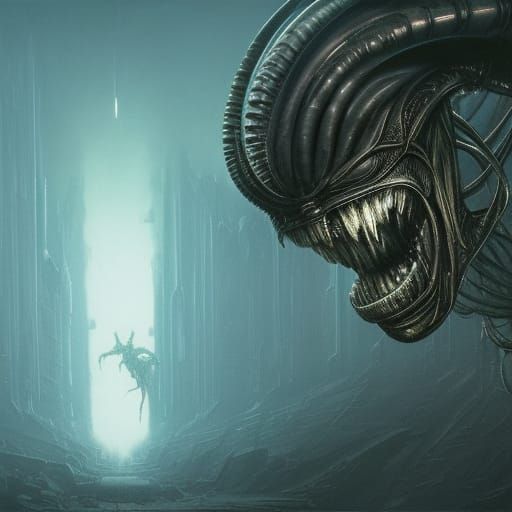 Alien in Dark Fantasy Style