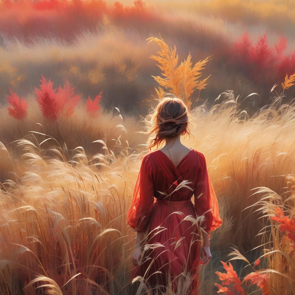 Demeter in Autumn Landscape: Cinematic, Ethereal