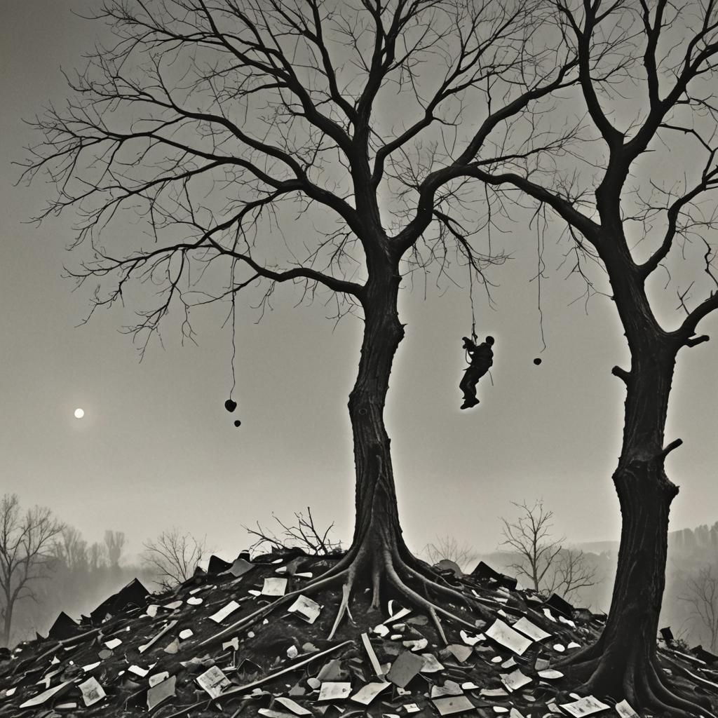 Cliffside Figure in Deep Color Fantasy Art