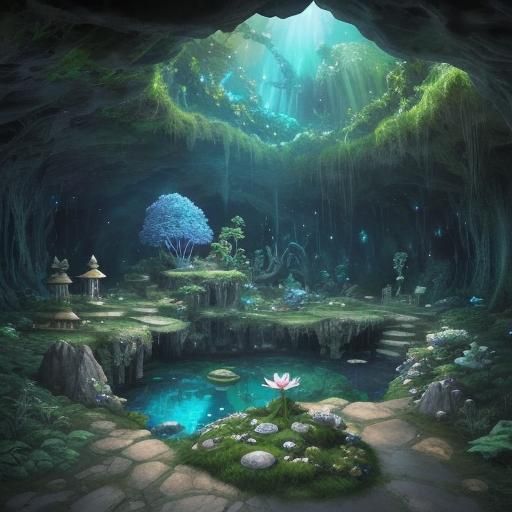 Enchanted Cave Sanctuary Inspired by Studio Ghibli