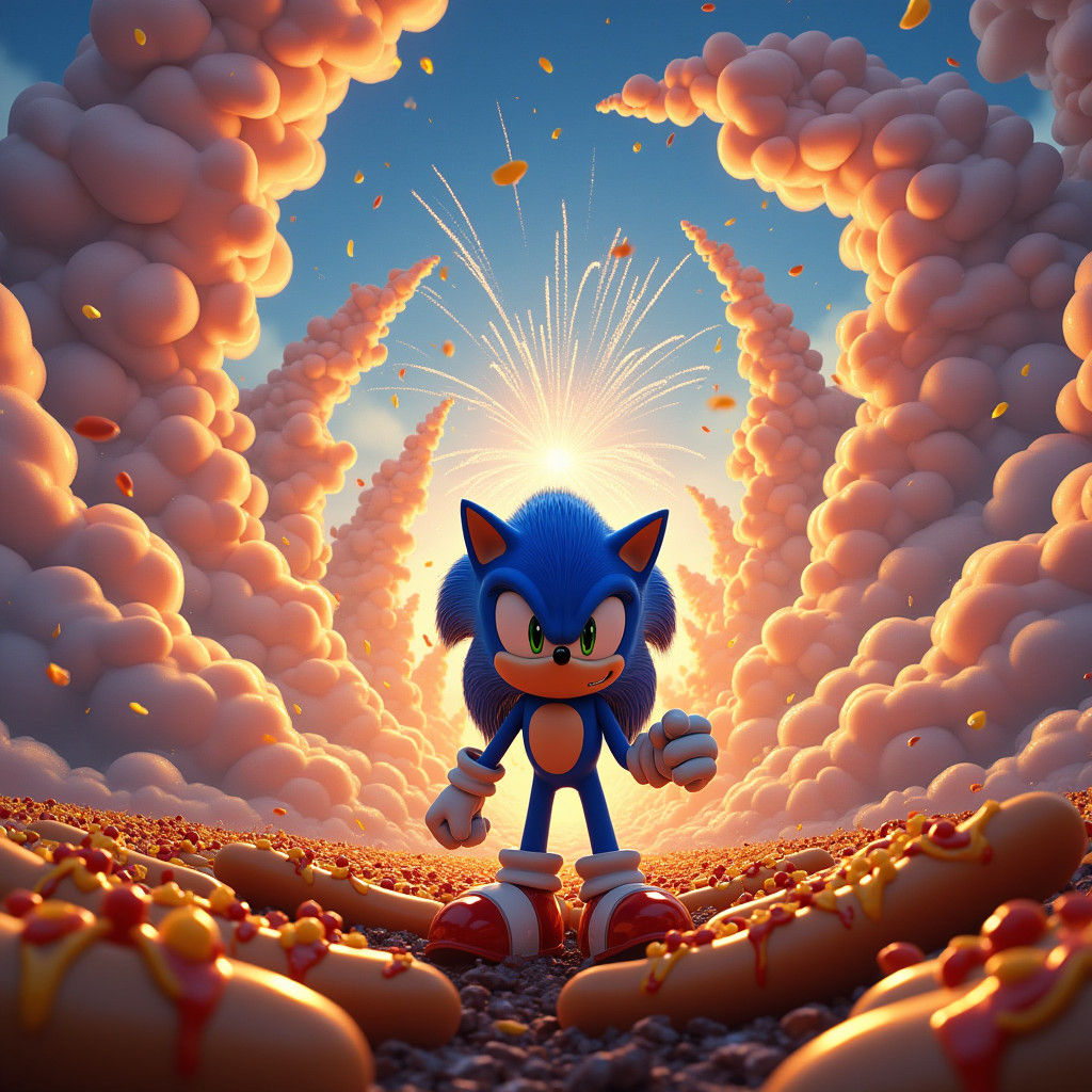 Sonic in Chili Dog Heaven: Matte Painting