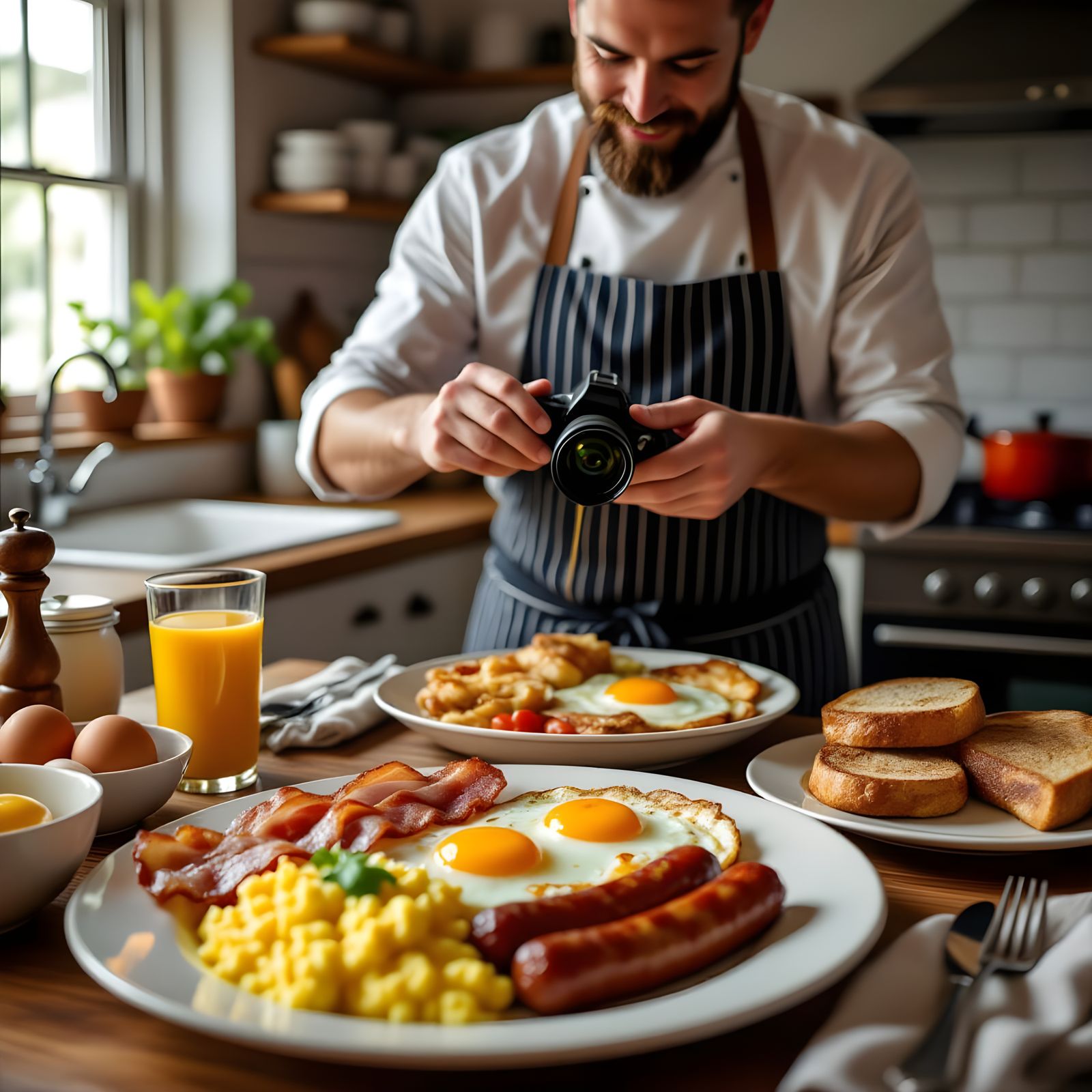English Breakfast Captured in Still Life Photography Style