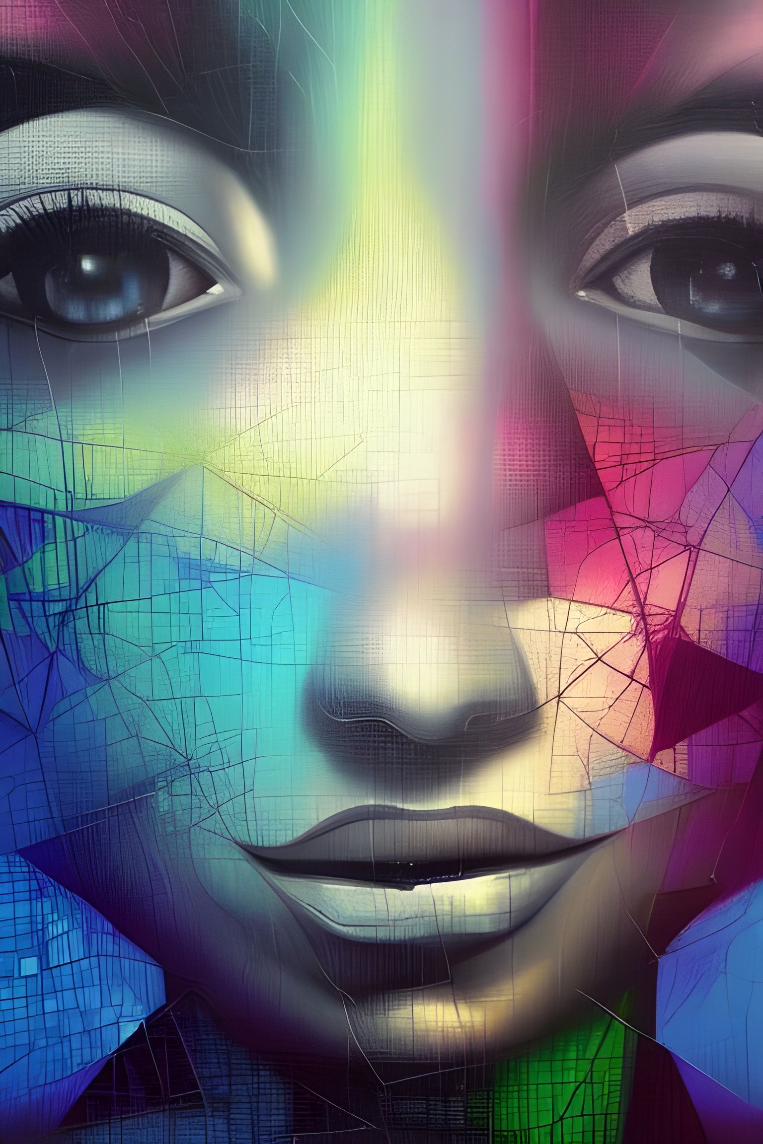 Emotional Surrealism: Glitchy Cubes in Oil Paint