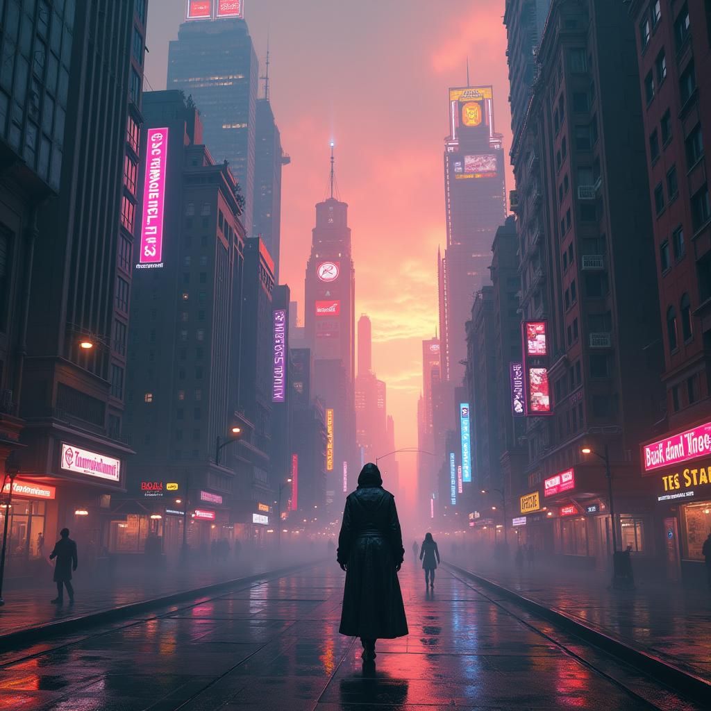 Neon Cyberpunk Metropolis at Dusk in Unreal Engine