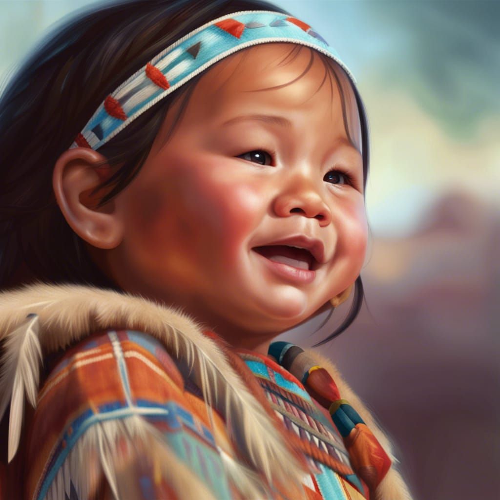 Joyful Native American Toddler Portrait