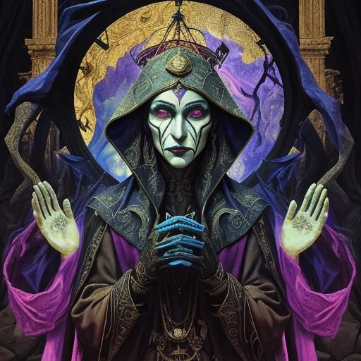 Surrealist Cultists Dancing in Steampunk Temple