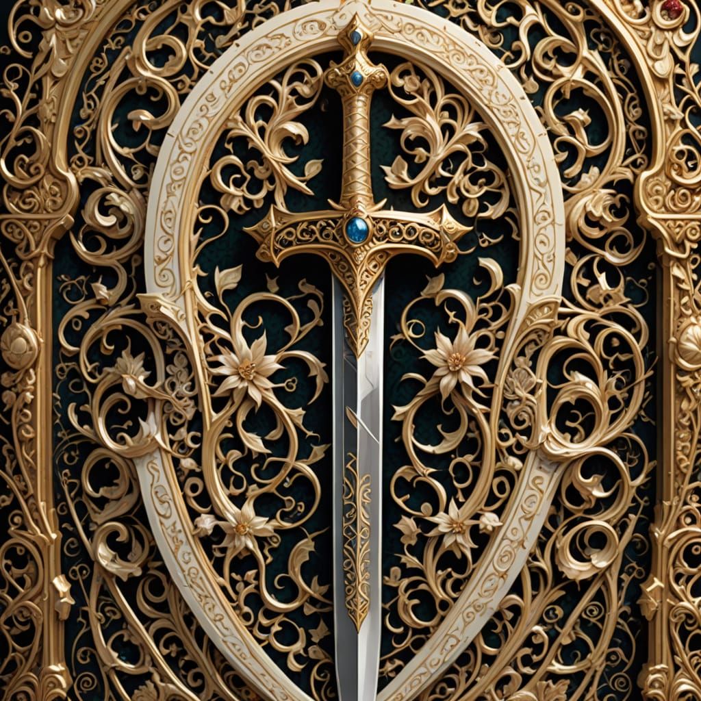 Ivory and Gold Illuminated Masterpiece