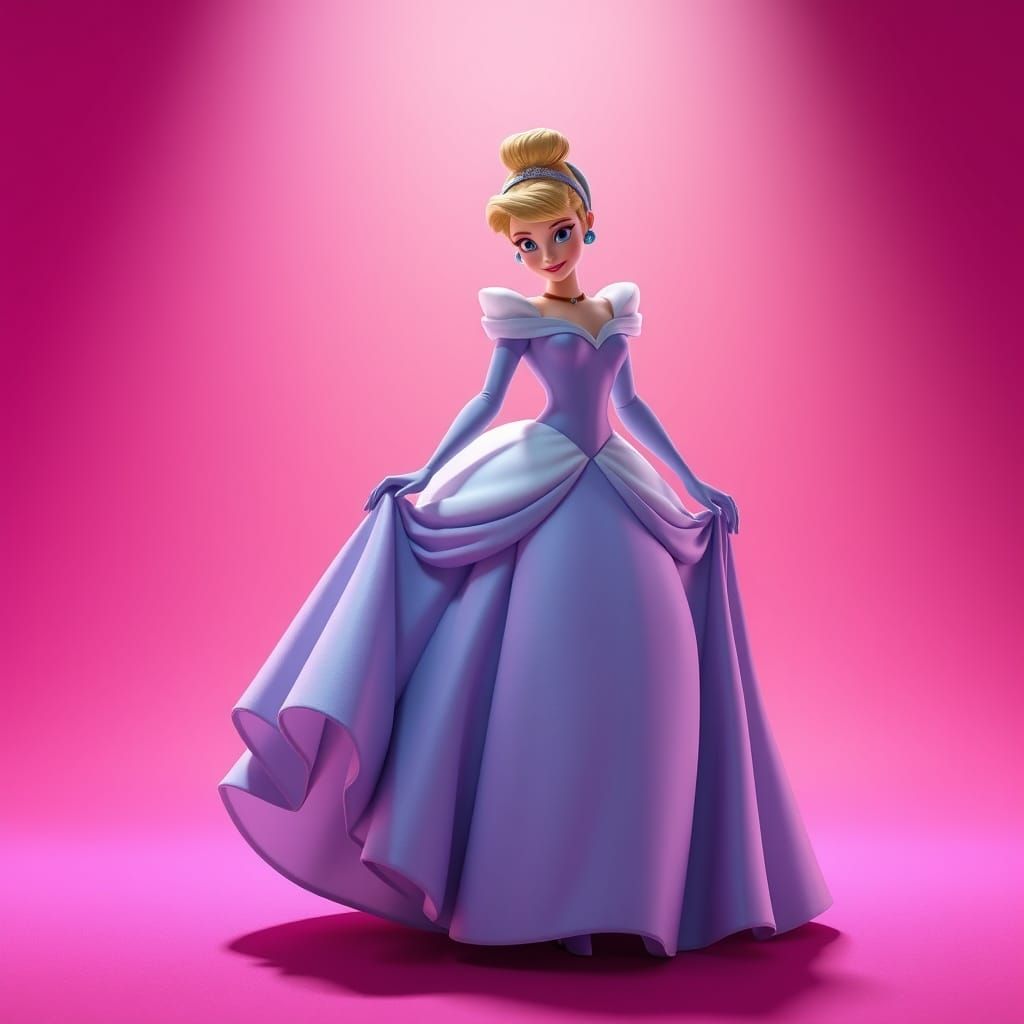 Enchanting Cinderella in Vibrant Cyberpunk Style