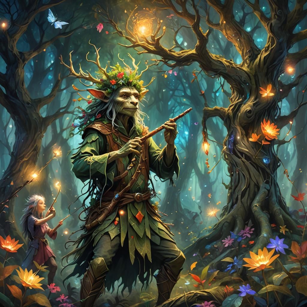 Forest Guardian's Flute Song: Fantasy Concept Art