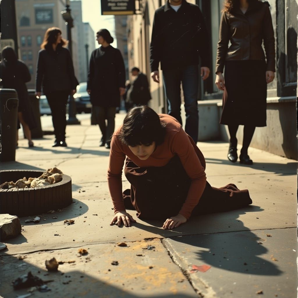 A Woman's Desperate Struggle Amidst Urban Apathy in Muted Ea...