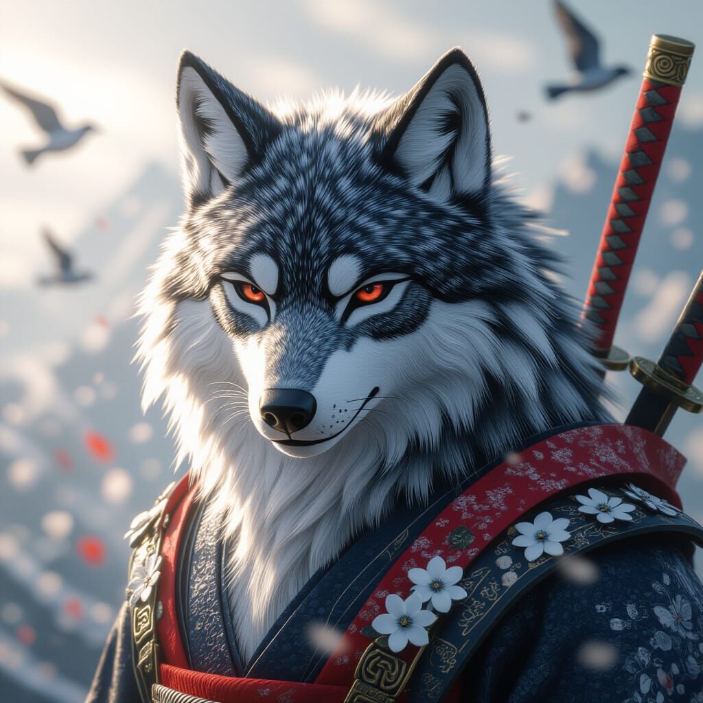 SushiBird Made of Wolves: Detailed Matte Painting
