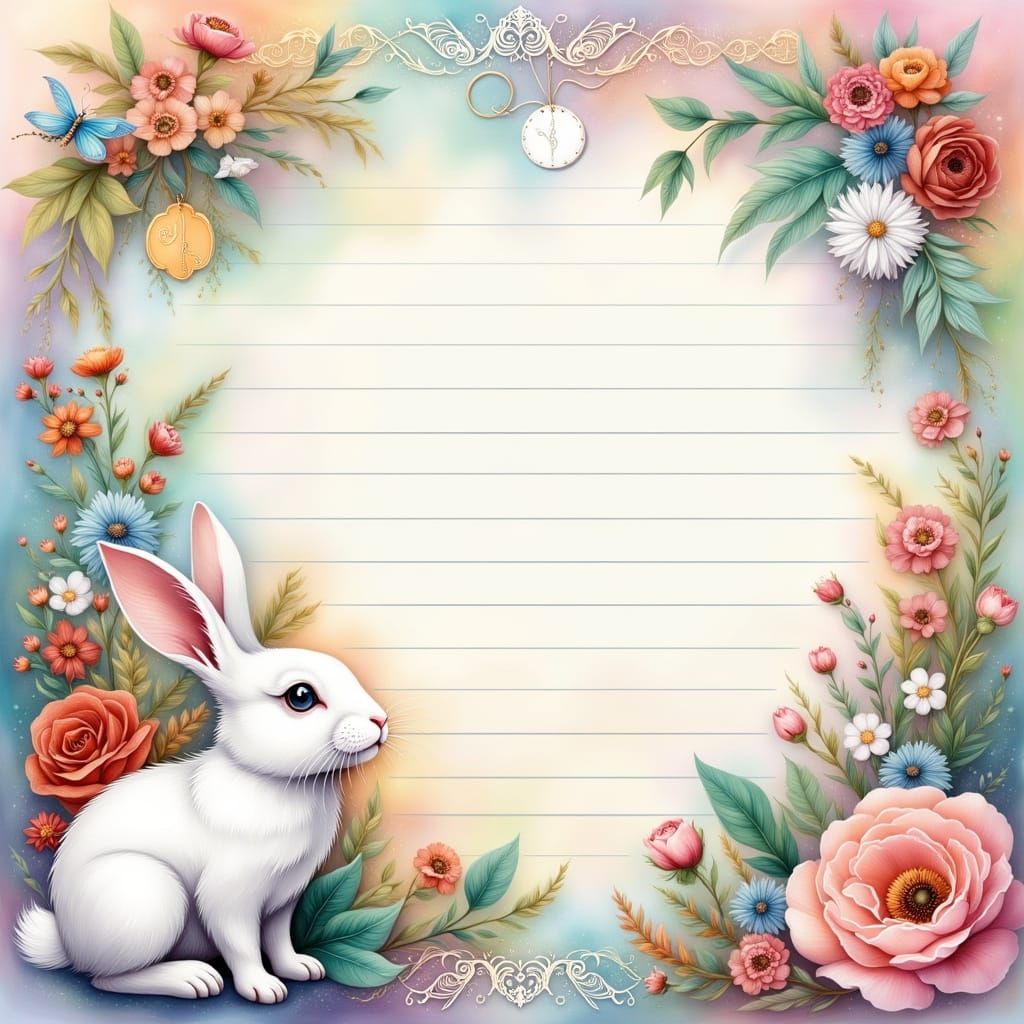 Whimsical Watercolor Journal Page in Pastel Hues