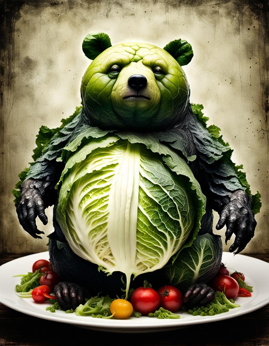 Demonic Cyborg Bear in Volcanic Hyperspace Portrait