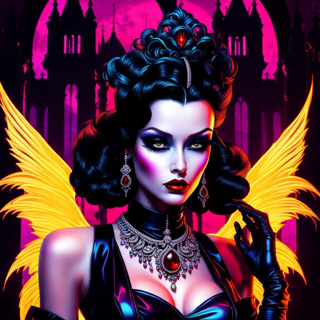 Gothic Pinup Female Vampire