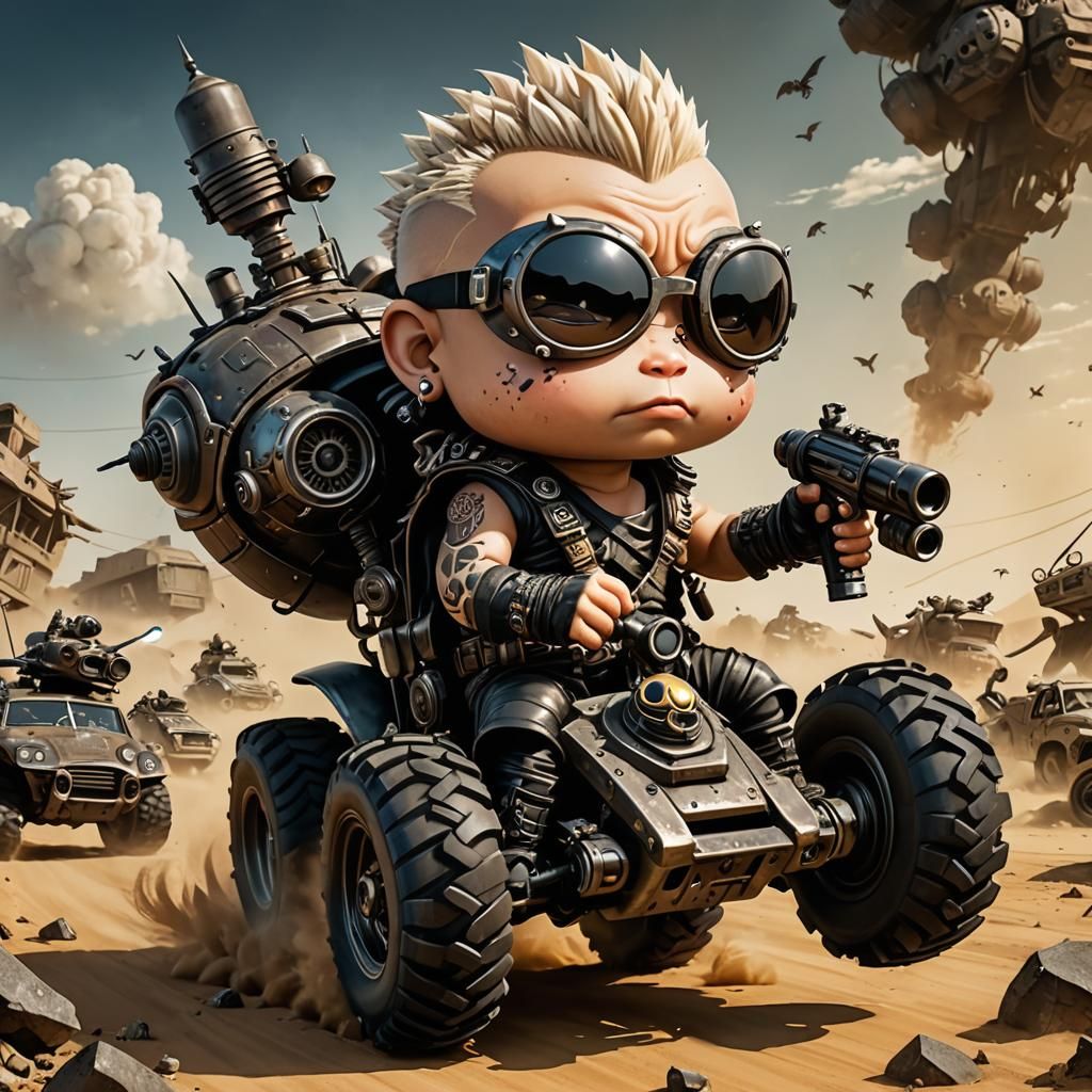 Mad Max Style Punker-Buddha Races Through Wasteland